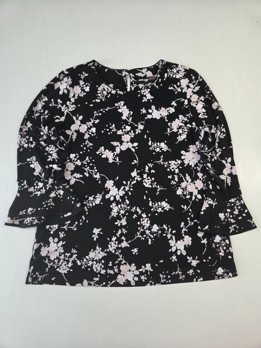Karl Lagerfeld Floral Bell Sleeve Blouse
